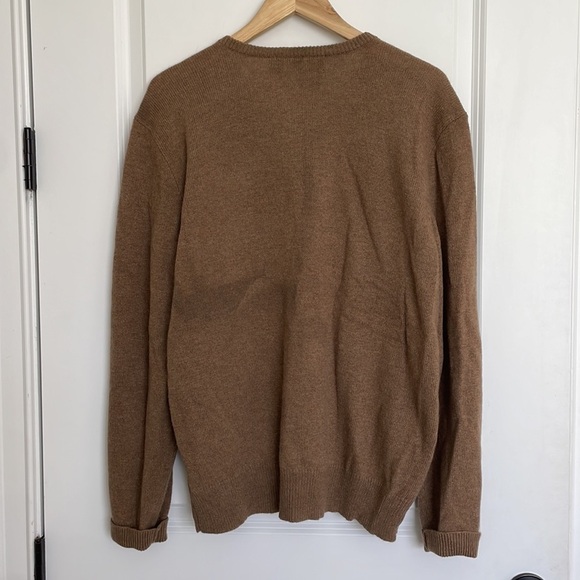 Polo by Ralph Lauren Men's 100% Lambs Wool V-neck Sweater Brown XL - Picture 4 of 5